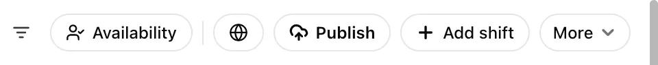The schedule toolbar with the Publish button